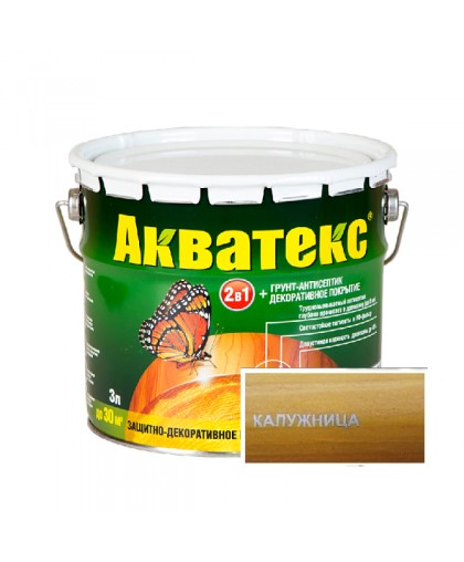 Акватекс, защитное текстурное покрытие древесины Калужница 3л