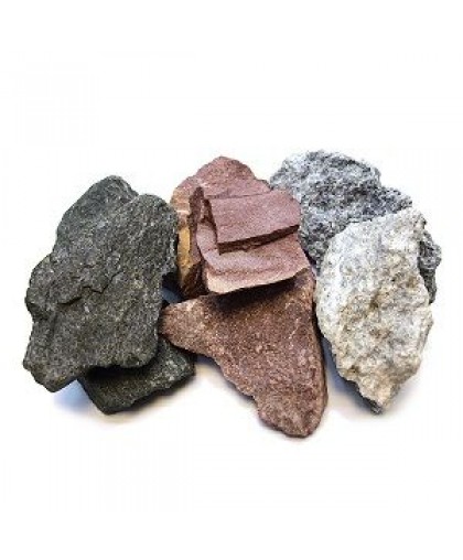 Камни для бань и саун МИКС ⟨Талькохлорит, дунит, кварцит⟩ коробка 30кг