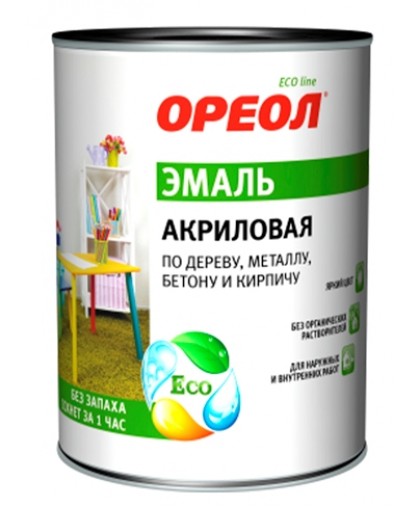Эмаль акриловая Ореол красная глянцевая 0,9кг (Ростов-на-дону)