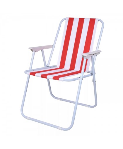 Кресло-шезлонг складное Марино 52*48*75см красные полосы Твой пикник