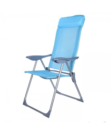 Кресло-шезлонг складное 38*58*110см синий Твой пикник