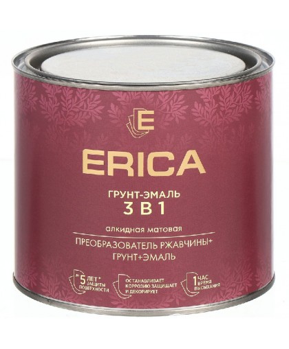Грунт-эмаль по ржавчине ERICA зеленая 1,8кг