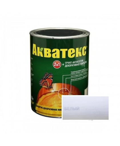 Акватекс, защитное текстурное покрытие древесины белый 0,8л